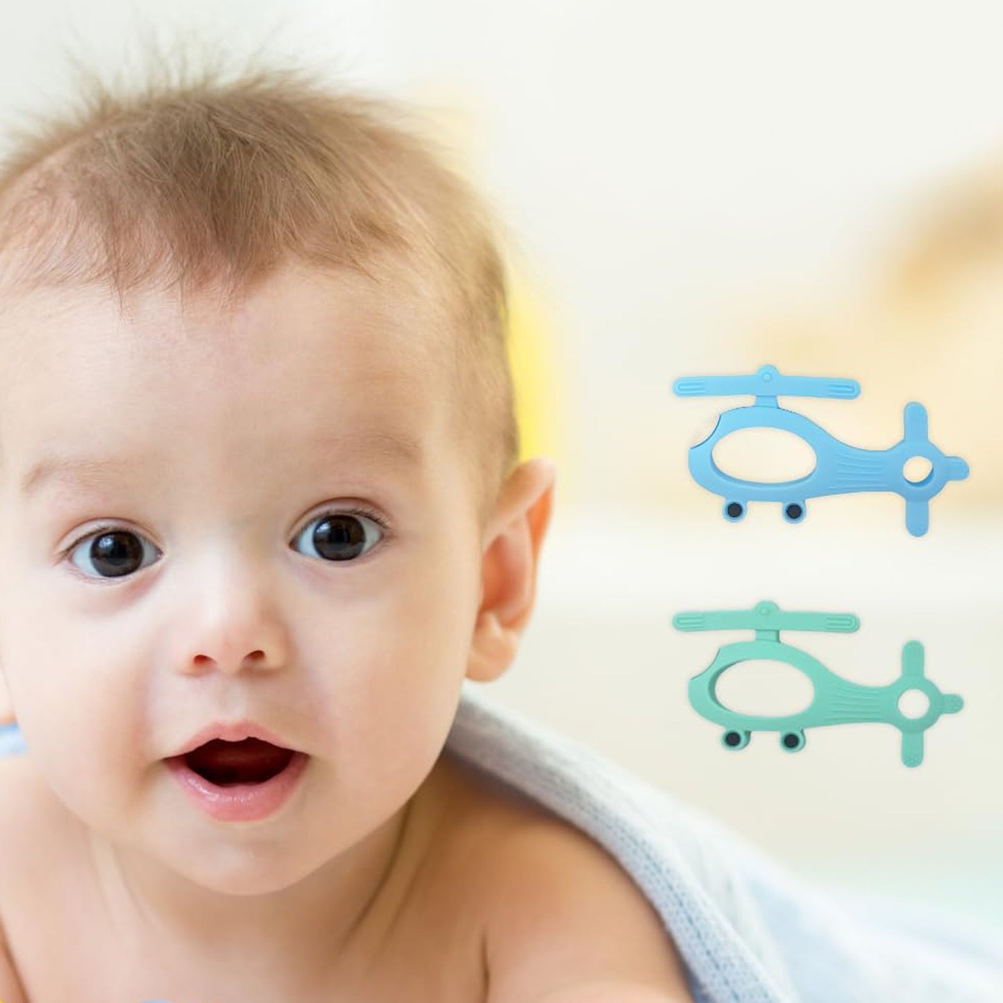 Silicone Helicopter Shape Teether For Baby (1 Pc  Mix Color) - Happy Price - Image 6