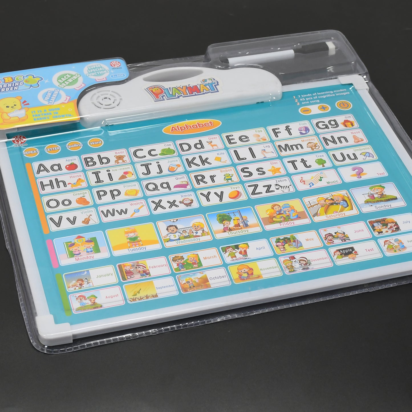 Learning Board 2in1 - Educational Pad For Kids Musical Board For Alphabet Abc Learning Toy Play Mat  Drawing With One Doodle Pen - Happy Price - Image 7