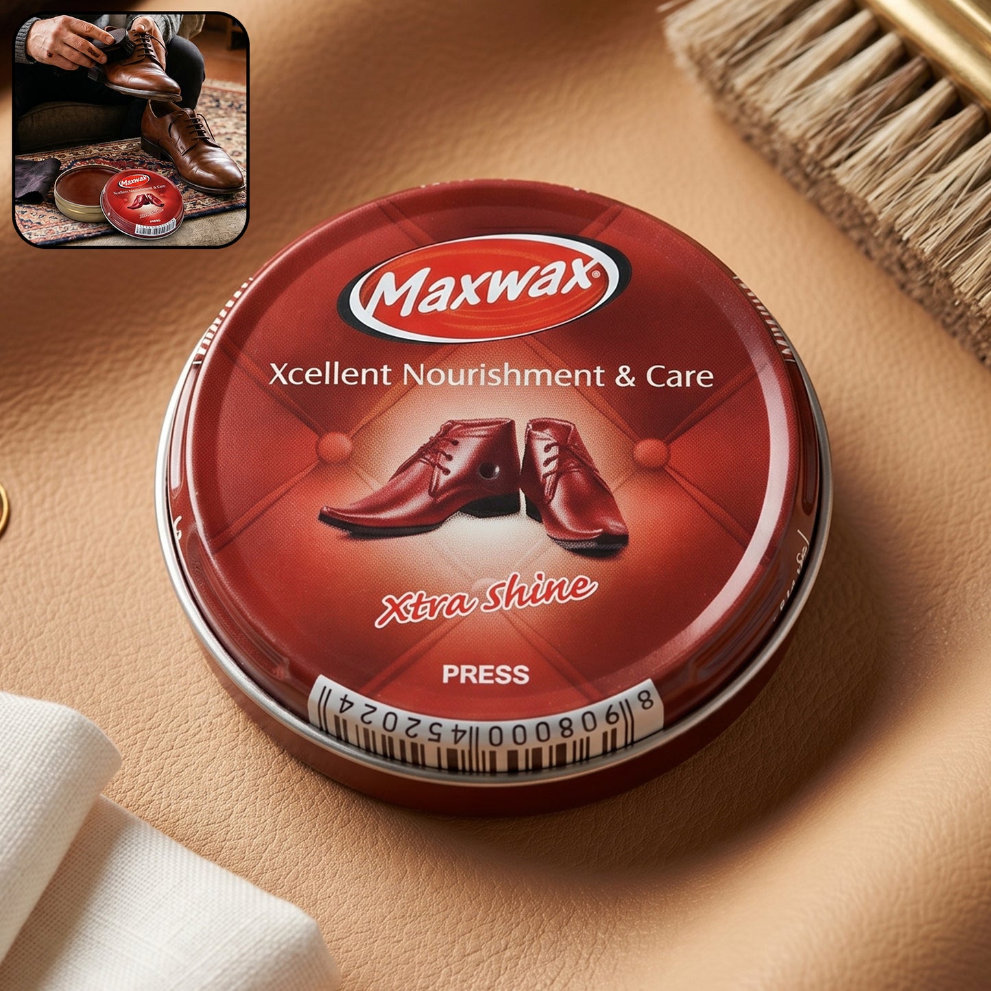 Maxwax Brown Shoe Polish Cream (1 Pc 15 Gm)