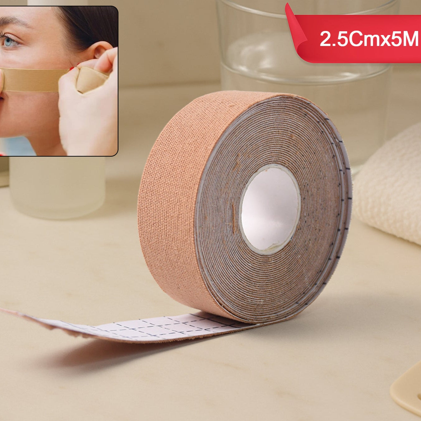 Face Lifting Tape Myofascial Face Tightening Tape 2.5 Cm X 5 M Approx (1 Pc) - Happy Price - Image 1