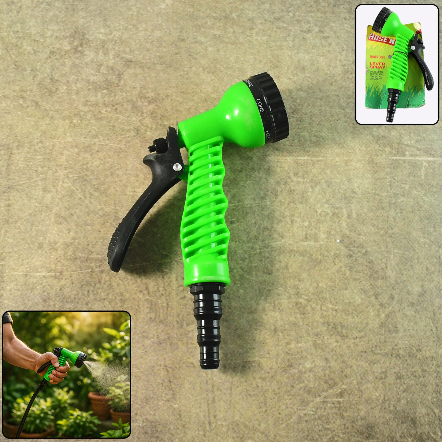 Multi-Pattern Garden Hose Nozzle with Trigger Control - 1 Pc - Happy Price - Image 2