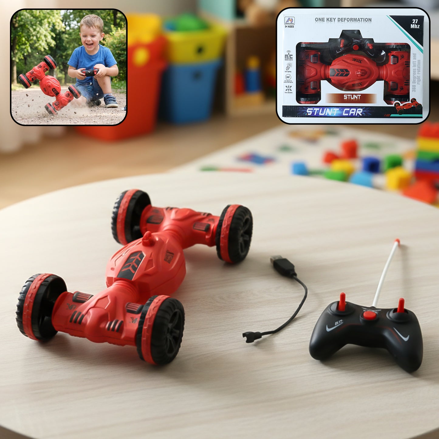 Remote Control Transforming Stunt Car Toy - 1 Set - Happy Price - Image 2