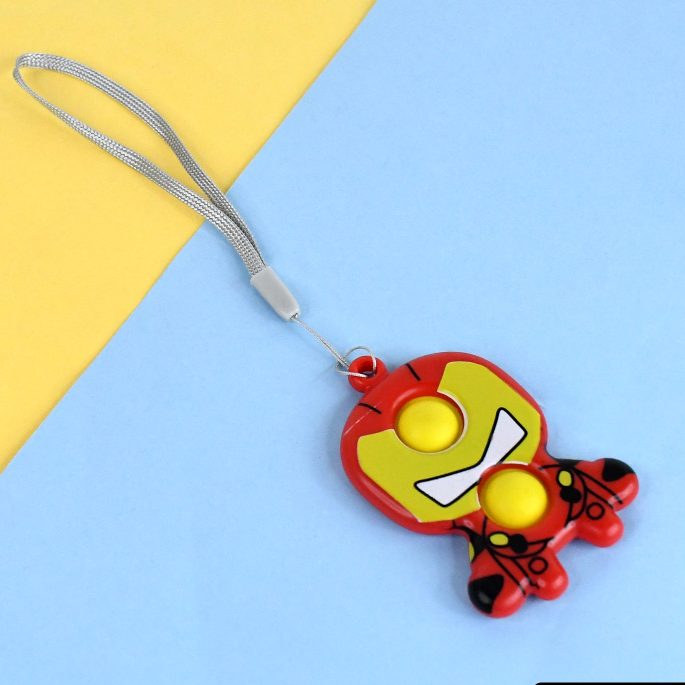 Creative Cartoon Superhero Style Mini Push Pop Bubble Keychain (1 Pc) - Happy Price - Image 1