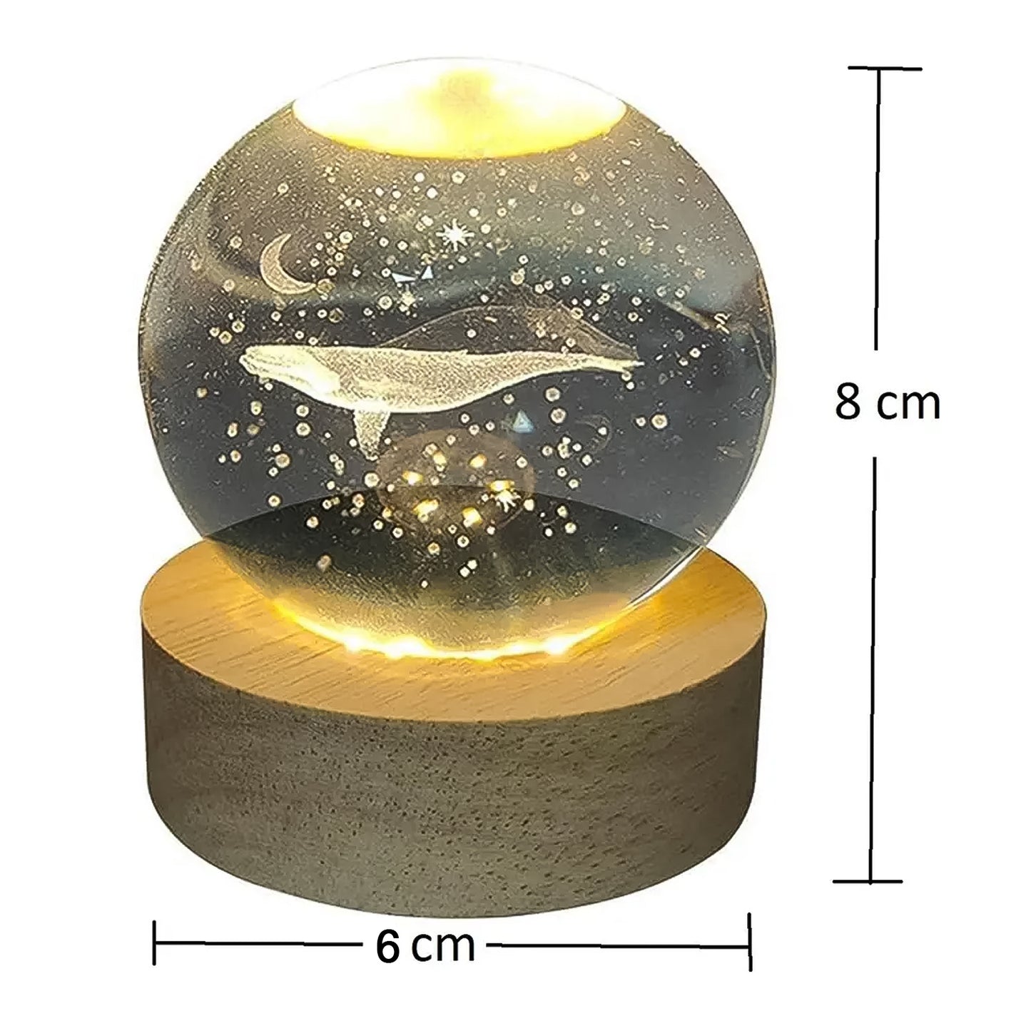 Fish 3d Crystal Ball Lamps With Base (1 Pc) - Happy Price - Image 3