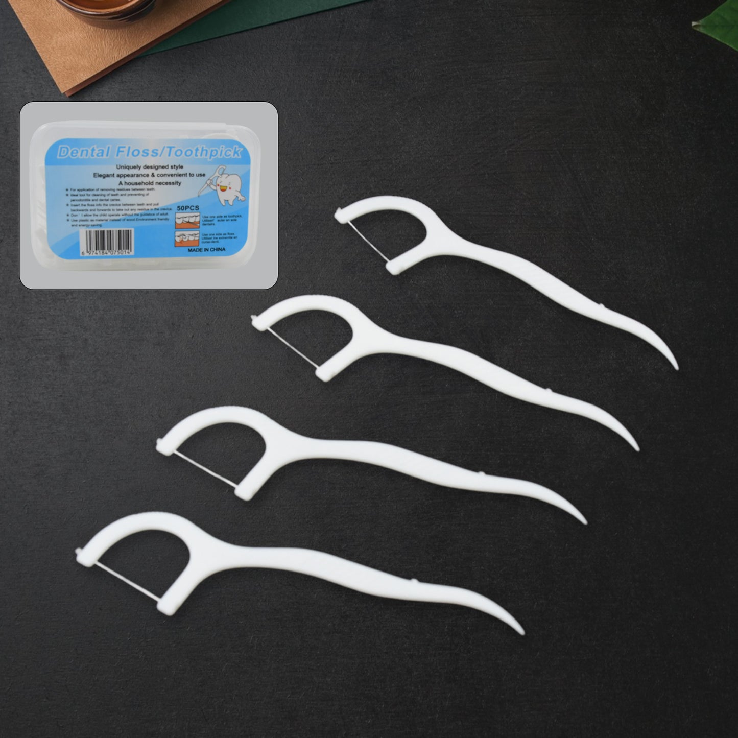 2 In 1 Tooth Picks Flosses  Sticks Portable Toothpicks (50 Pc Set) - Happy Price - Image 2