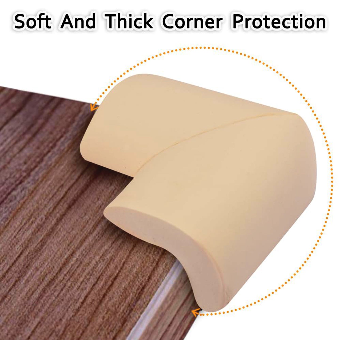 4 Pc Soft Foam Furniture Corner Guards with Adhesive Tape - Happy Price - Image 4