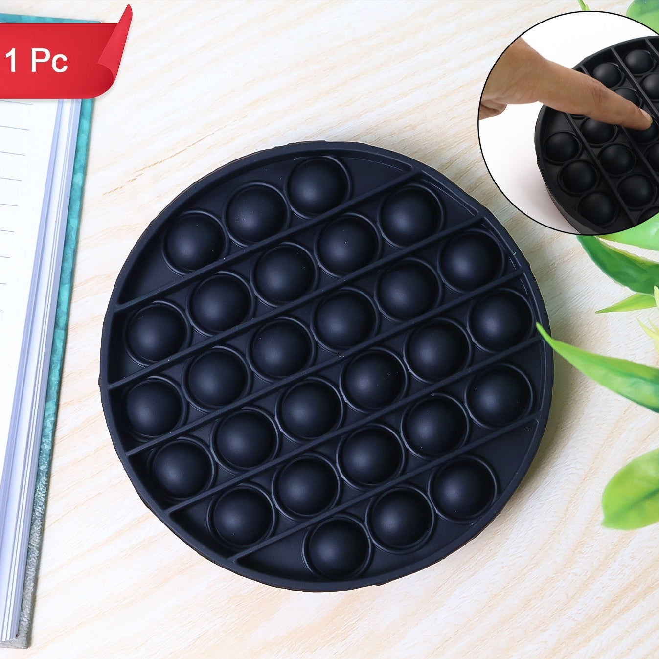 Round Silicone Pop It Fidget Toy for Stress Relief - 1 Pc - Happy Price - Image 1
