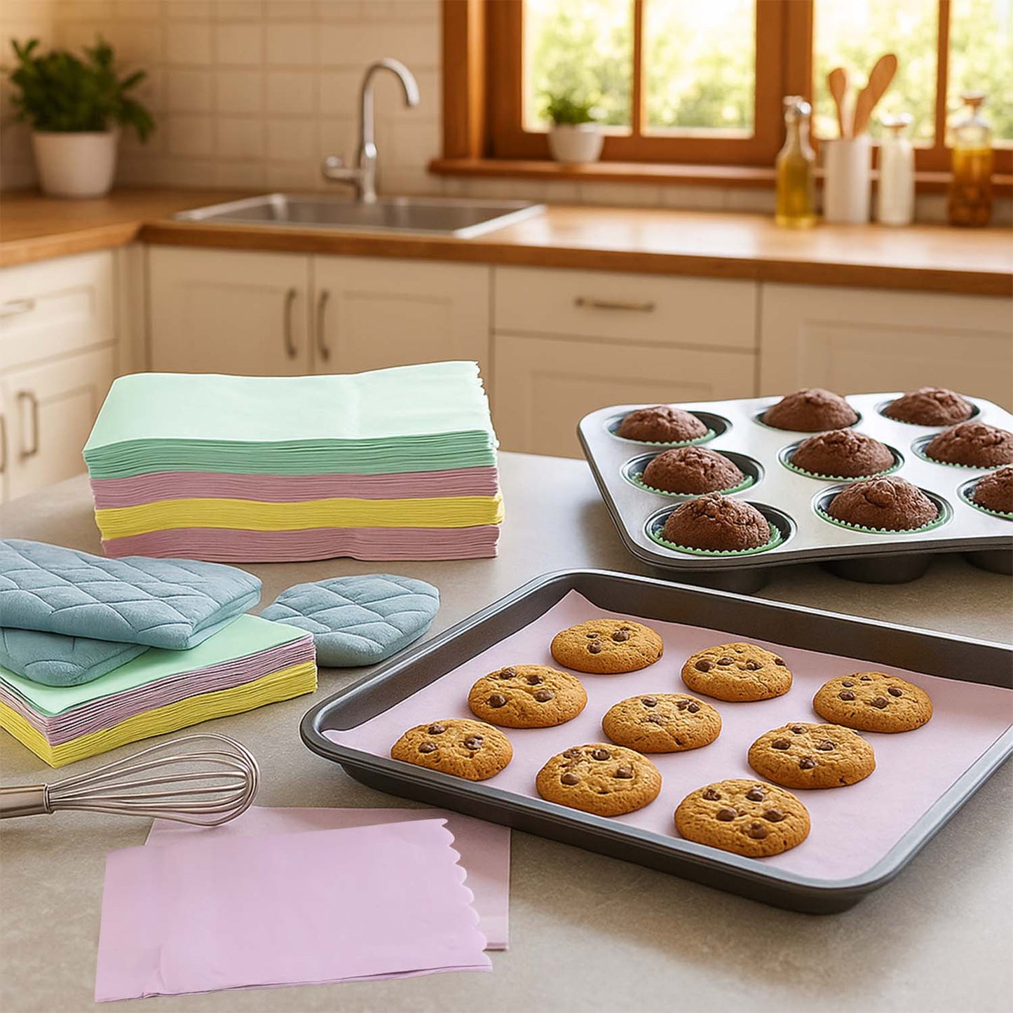 Decorative Baking Parchment Sheets - Multicolor, 38x33 cm, 200 Pcs - Happy Price - Image 5