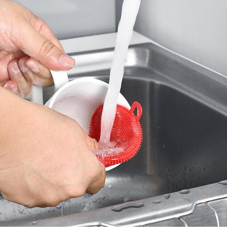 Silicone Dish Scrubber Sponge Mildew Free Non Stick Heat Resistant - Happy Price - Image 5