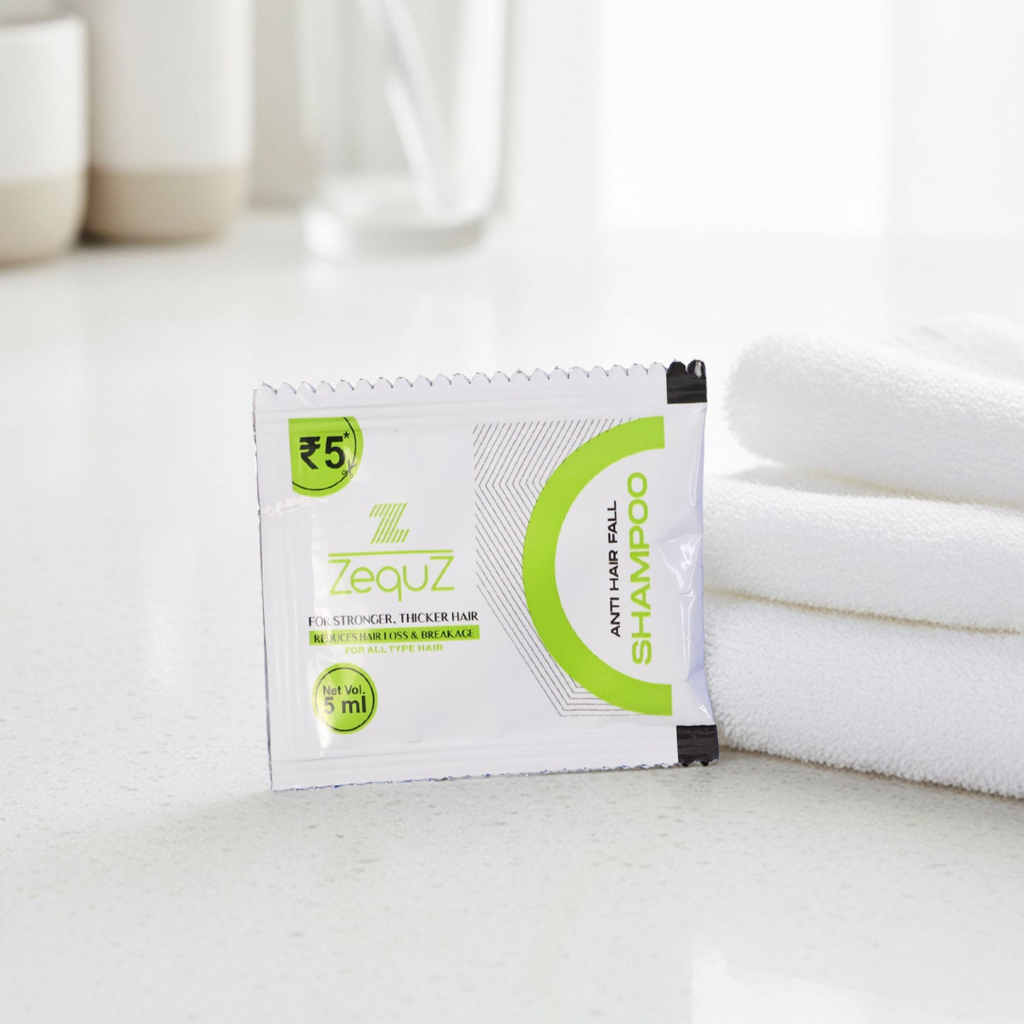 Zequz Anti-Hair Fall Shampoo Sachet - 5ml Single Pack for Stronger Hair - Happy Price - Image 4