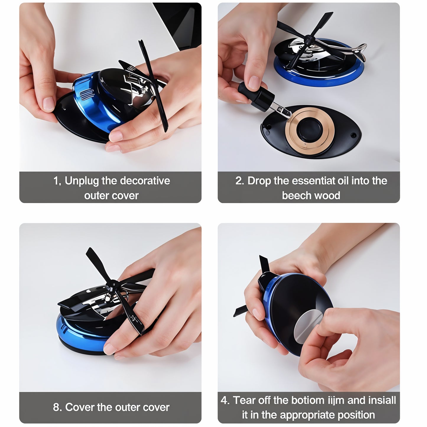 Solar-powered Rotating Helicopter Car Air Freshener - Happy Price - Image 4