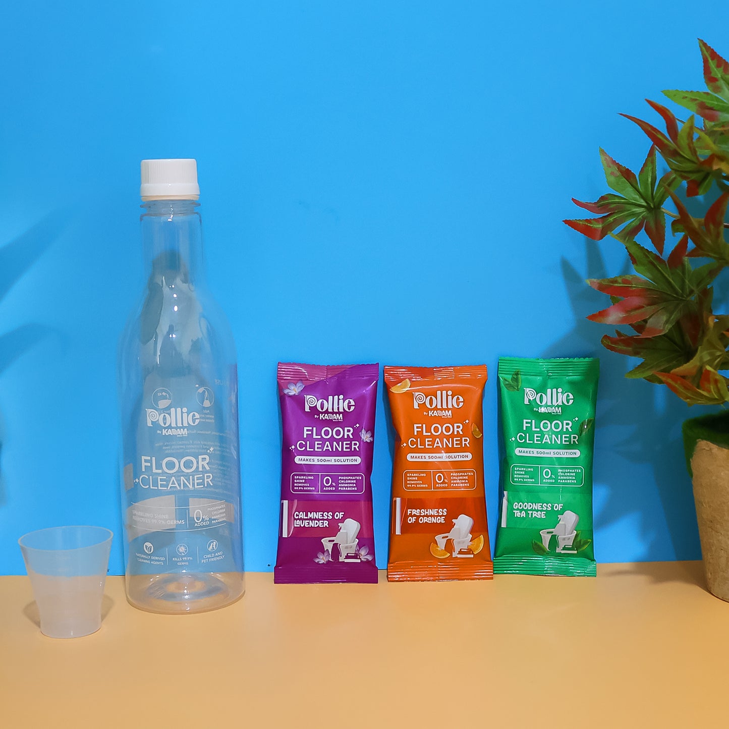 Concentrated Floor Cleaner Refill Kit with Measuring Bottle - 3 Sachets for 1.5 Litres - Happy Price - Image 2