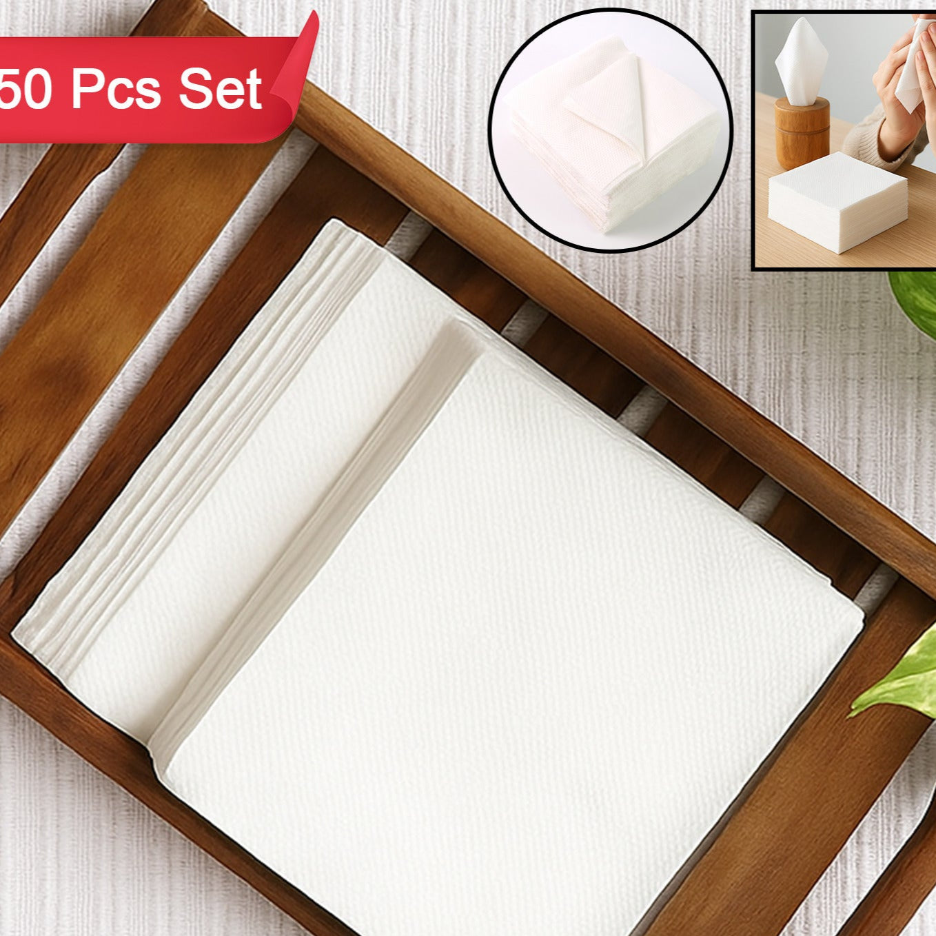 Soft Facial Tissue Paper Napkins Set (50 Pcs Set) - Happy Price - Image 1