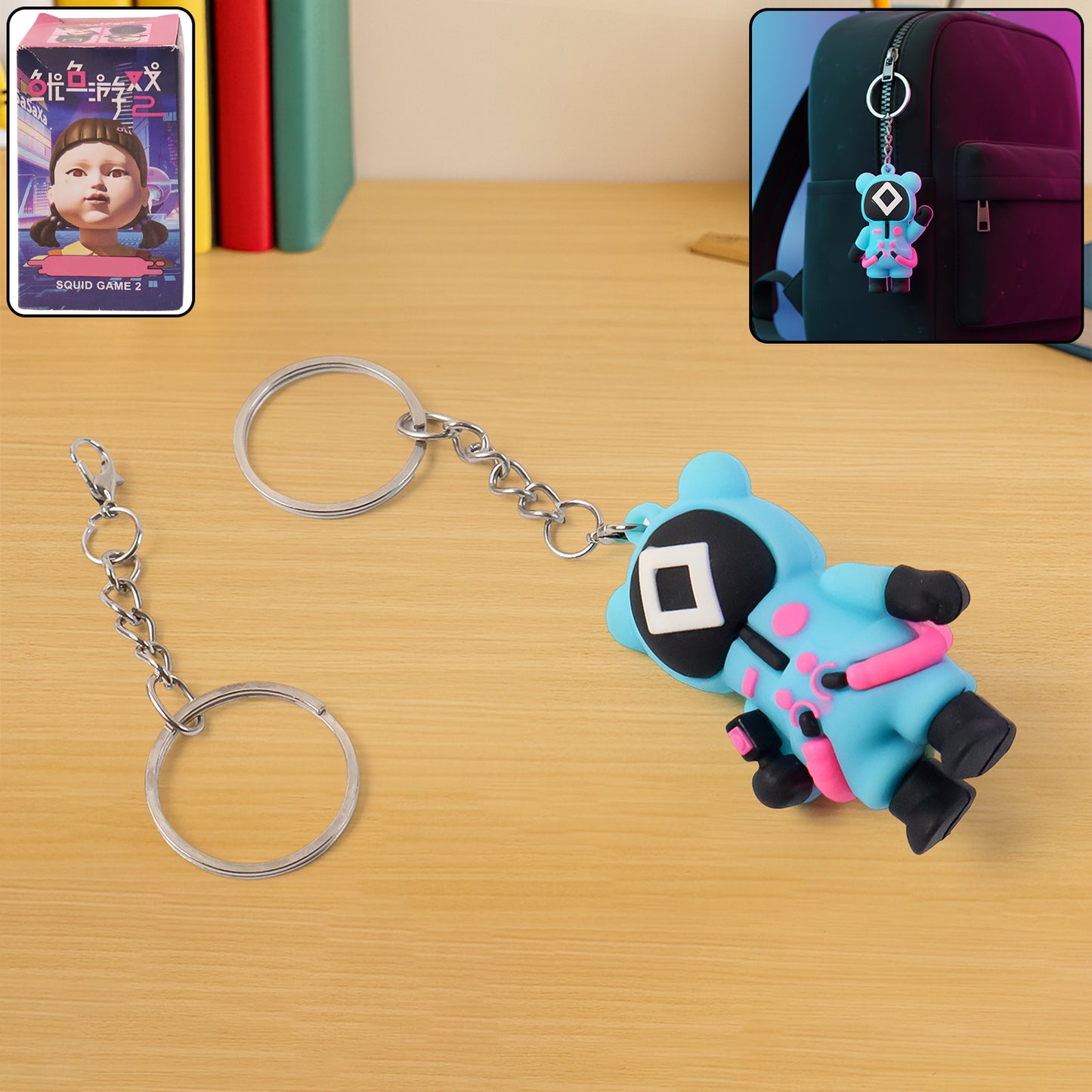 Soft Silicone Character Keychain with Metal Ring - Fun Bag Pendant (1 Pc, Assorted Design) - Happy Price - Image 6