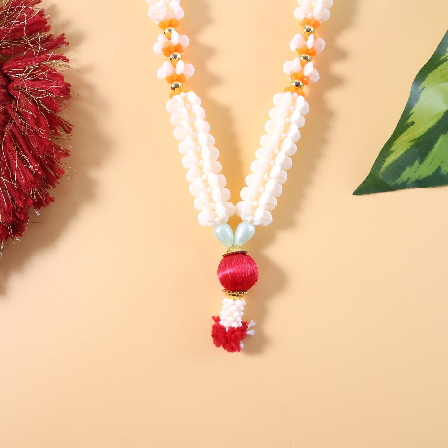 Decorative Pooja Gajra Garland (1 Pc) - Artificial Flowers & Beads for Mandir - Happy Price - Image 3