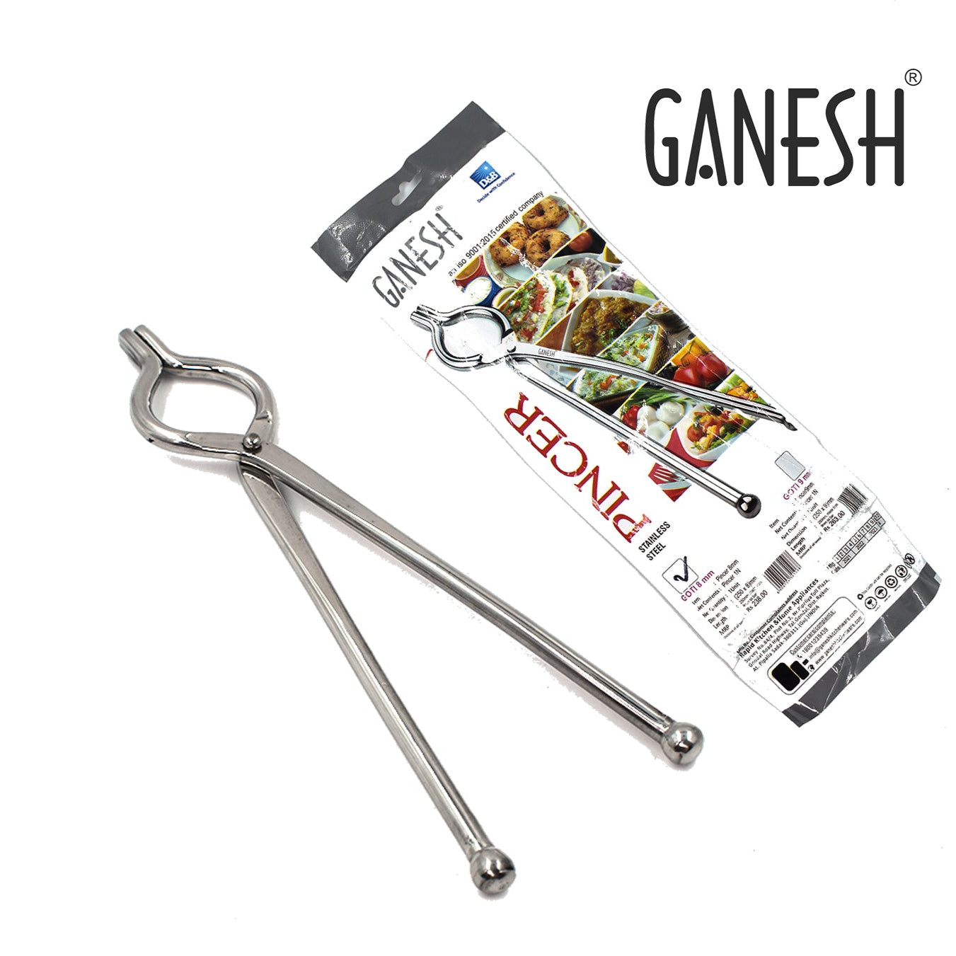 Ganesh Premium Quality Unbreakable Stainless Steel Goti Sandsisansipakkadpincerchimtatongsutensil Holder Smart Kitchen Tool - 8mm - Happy Price - Image 1