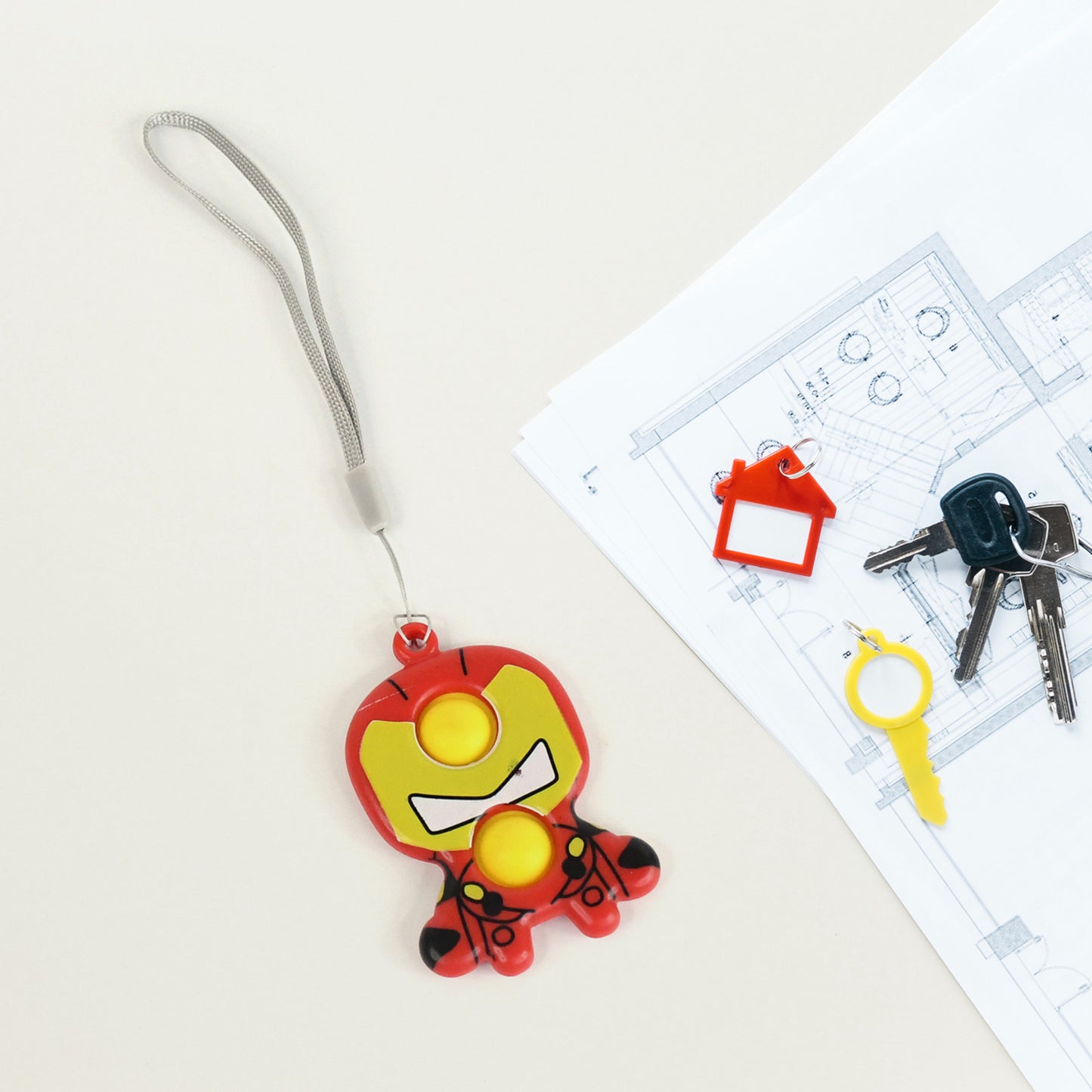 Creative Cartoon Superhero Style Mini Push Pop Bubble Keychain (1 Pc) - Happy Price - Image 5