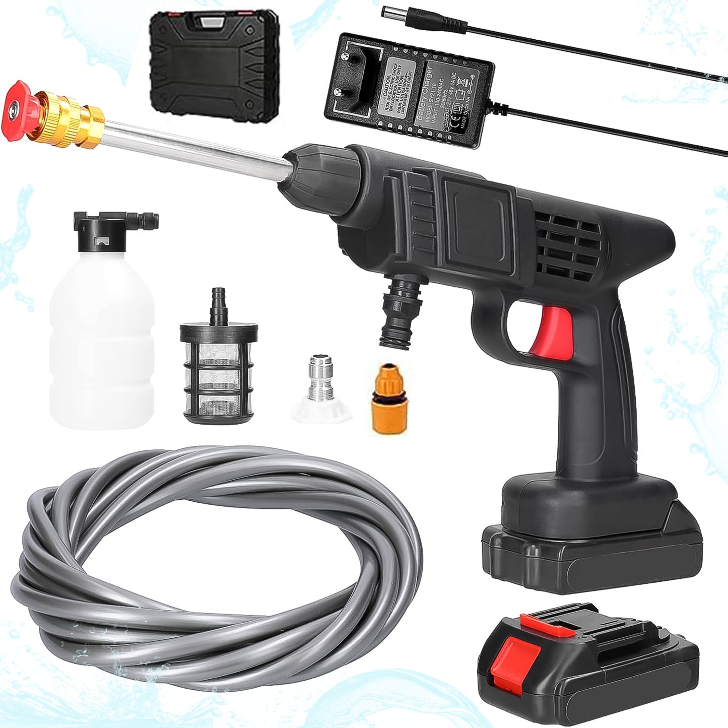 48v Car Washer Gun Wireless High Pressure Washer Water Spray Gun Car Washing Kit - Happy Price - Image 2