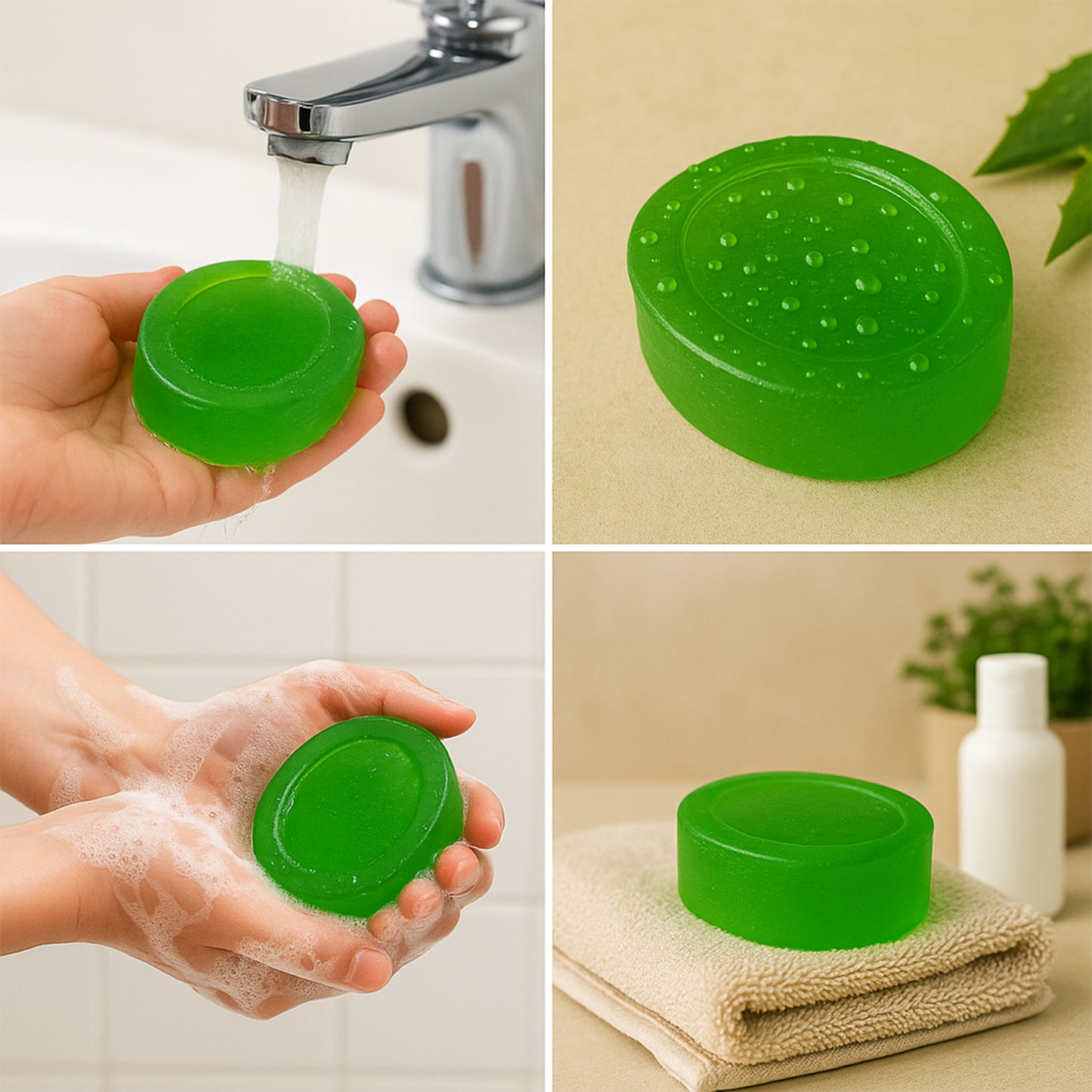 Doctor Chhoices Premium Aloe Vera Herbal Bath Soap (1 Pc) - Happy Price - Image 3