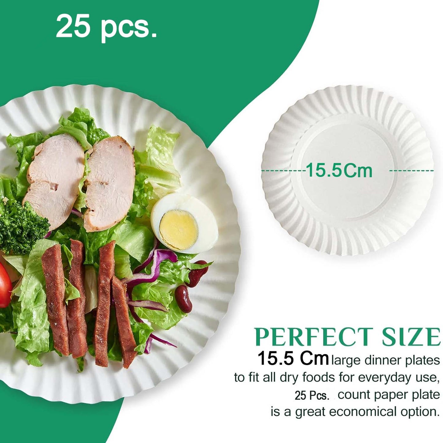 7 Inch Compostable Paper Plates - 25 Pcs Pack | Eco-Friendly Disposable Dinnerware - Happy Price - Image 3