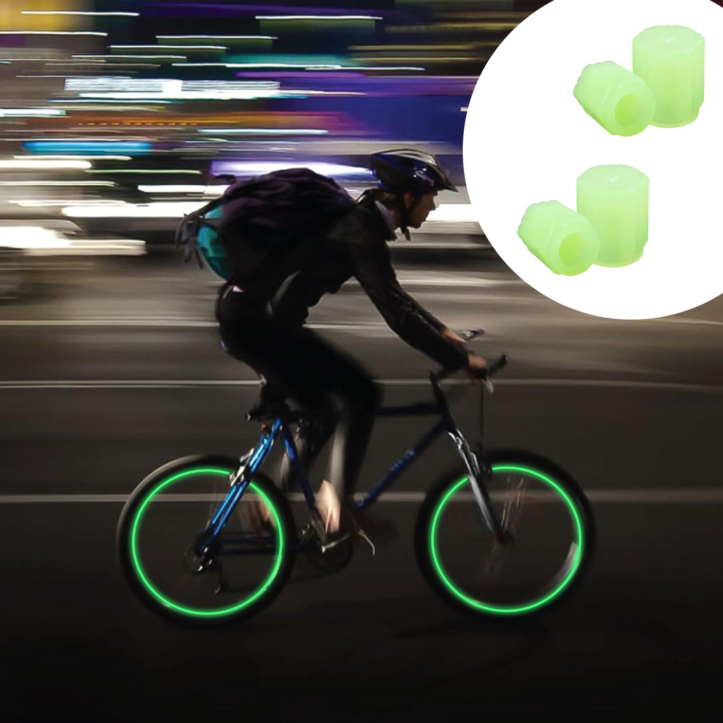 Tyre Valve Caps Luminous Glow Car Tire Valve Cap Covers Vaal Cap (4 Pcs Set) - Happy Price - Image 5