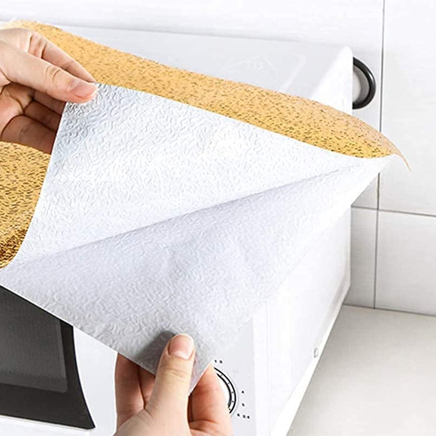 Golden Aluminum Foil Kitchen Sticker - 60cm x 2m, Oil & Waterproof - Happy Price - Image 4