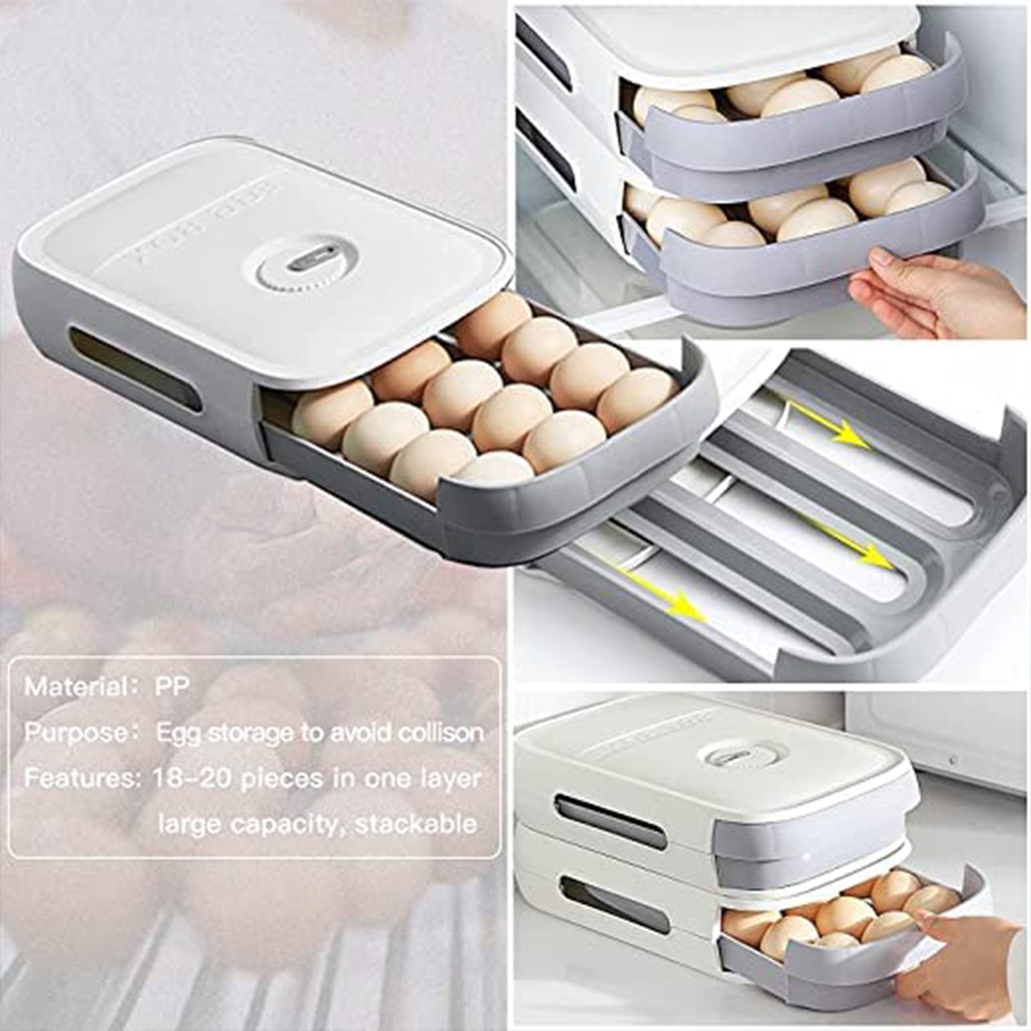 Plastic Egg Drawer Organizer for Refrigerator - 1 Pc - Happy Price - Image 5