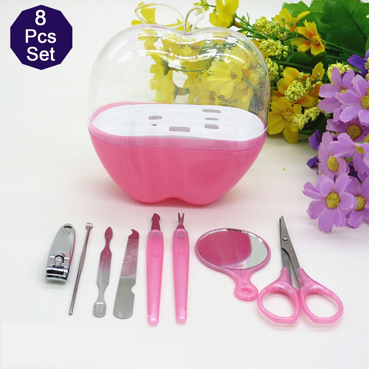 8-Piece Apple Shape Manicure & Grooming Kit - Happy Price - Image 2
