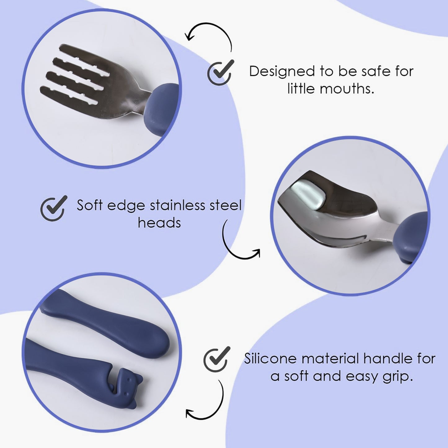 Supermom Foodie Stainless Steel Spoon  Fork (2 Pc Set) - Happy Price - Image 3