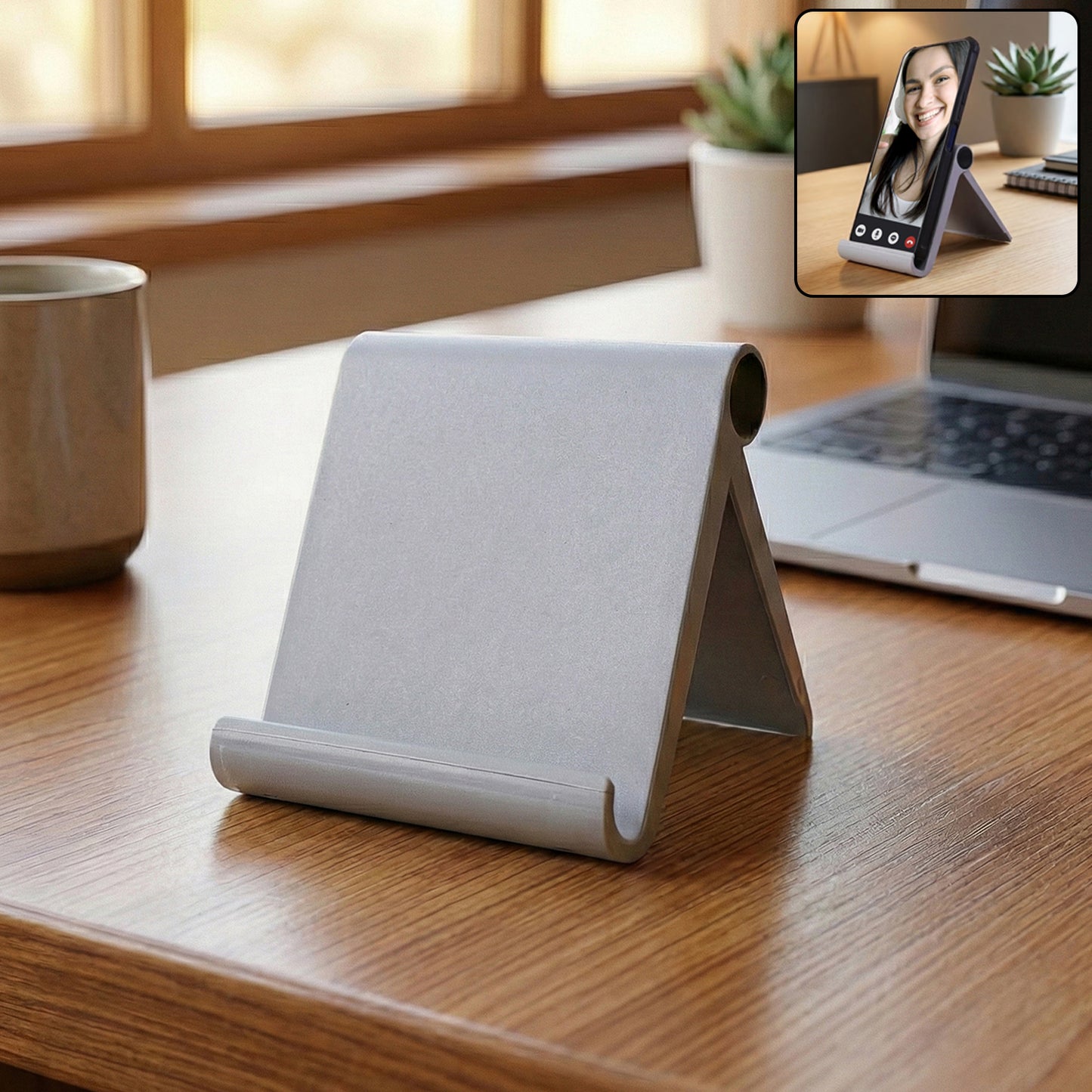 Plastic Foldable Mobile Holder for Desk (1 Pc) - Happy Price - Image 2