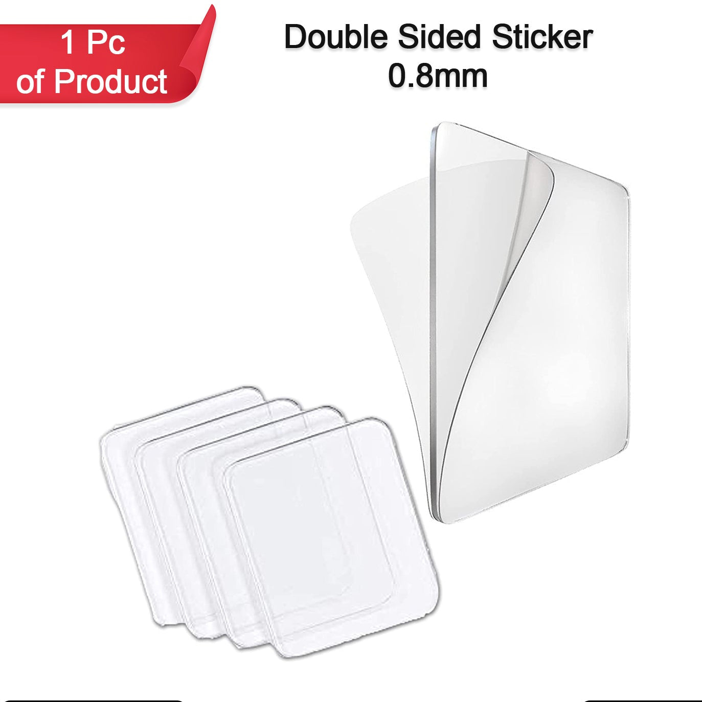 New Double Side Tape Sticker Strong Waterproof Wall Indoor Nano Adhesive No Trace Gel Clear Industrial Multipurpose Removable Use For Bedroom Home Kitchen Hotel (0.8mmx1pc) - Happy Price - Image 1