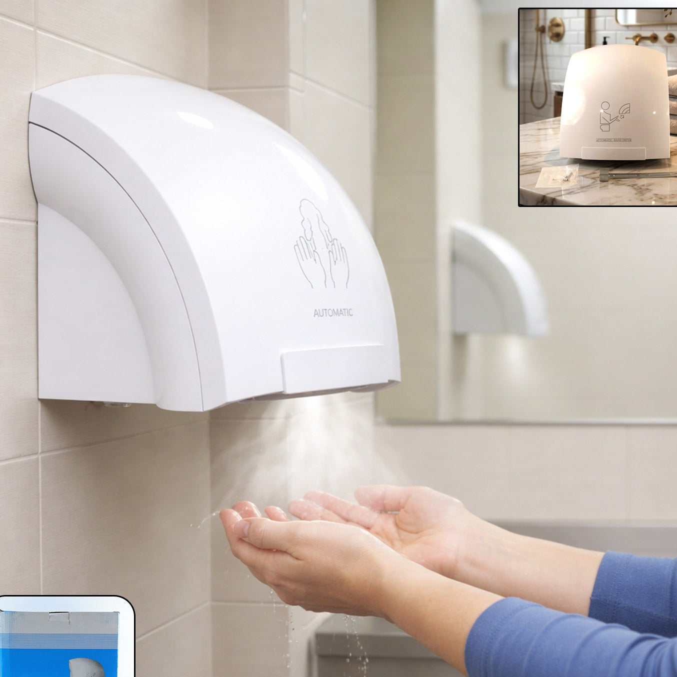 Electric Wall Mounted Automatic Sensor Hand Dryer (1 Pc)