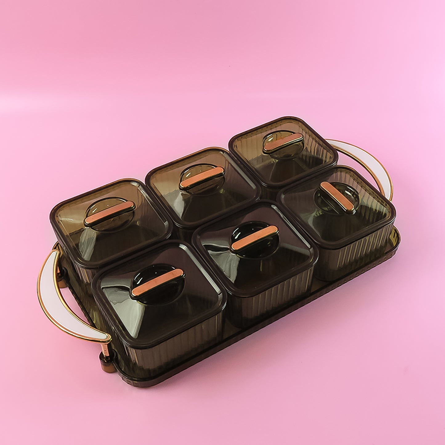 Liger Multipurpose Transparent Spice Jar Set With Tray And Lids 400ml Approx (6 Pc) - Happy Price - Image 6