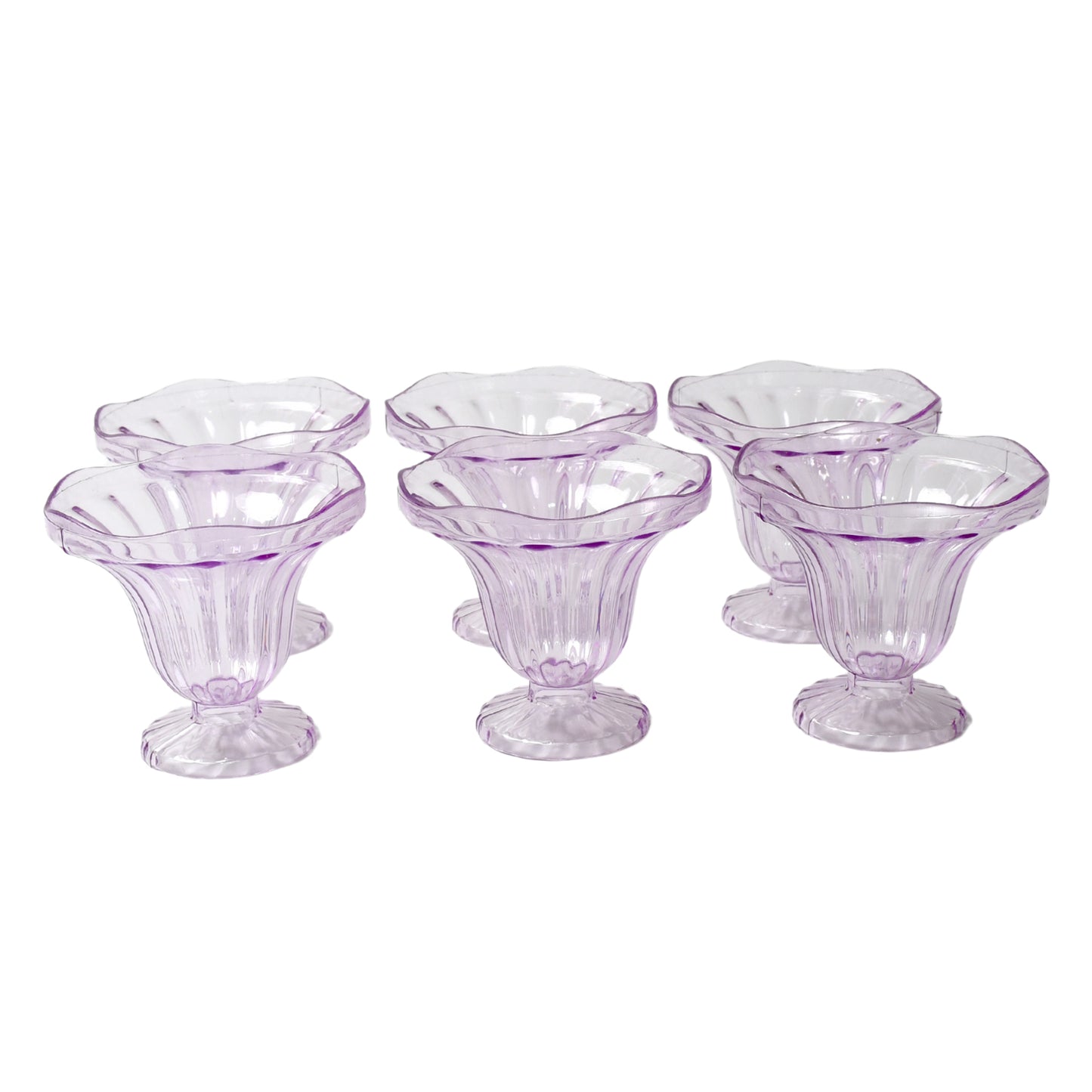 Crystal Plastic Ice-cream Bowl Home  Kitchen Serving Platter Or Dessert Cup For Sundae Sweets Snacks Fruit Pudding Nuts Or Dip Serving Bowls (Crystal Cups Set Of 6) - Happy Price - Image 4