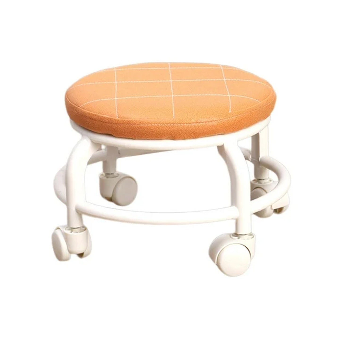 Roller Seat Stool Low Height Rolling Stool Multifunctional Small Household Movable Mini Stool Pulley Wheel Stool For Garage Home Library (1 Pc) - Happy Price - Image 4