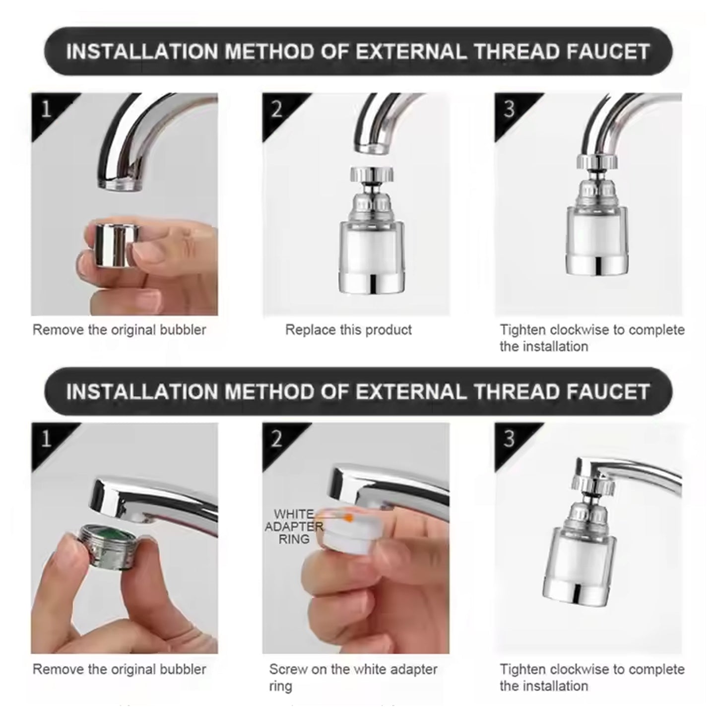 Water Faucet Extender Swivel Faucet Aerator (1 Pc) - Happy Price - Image 5