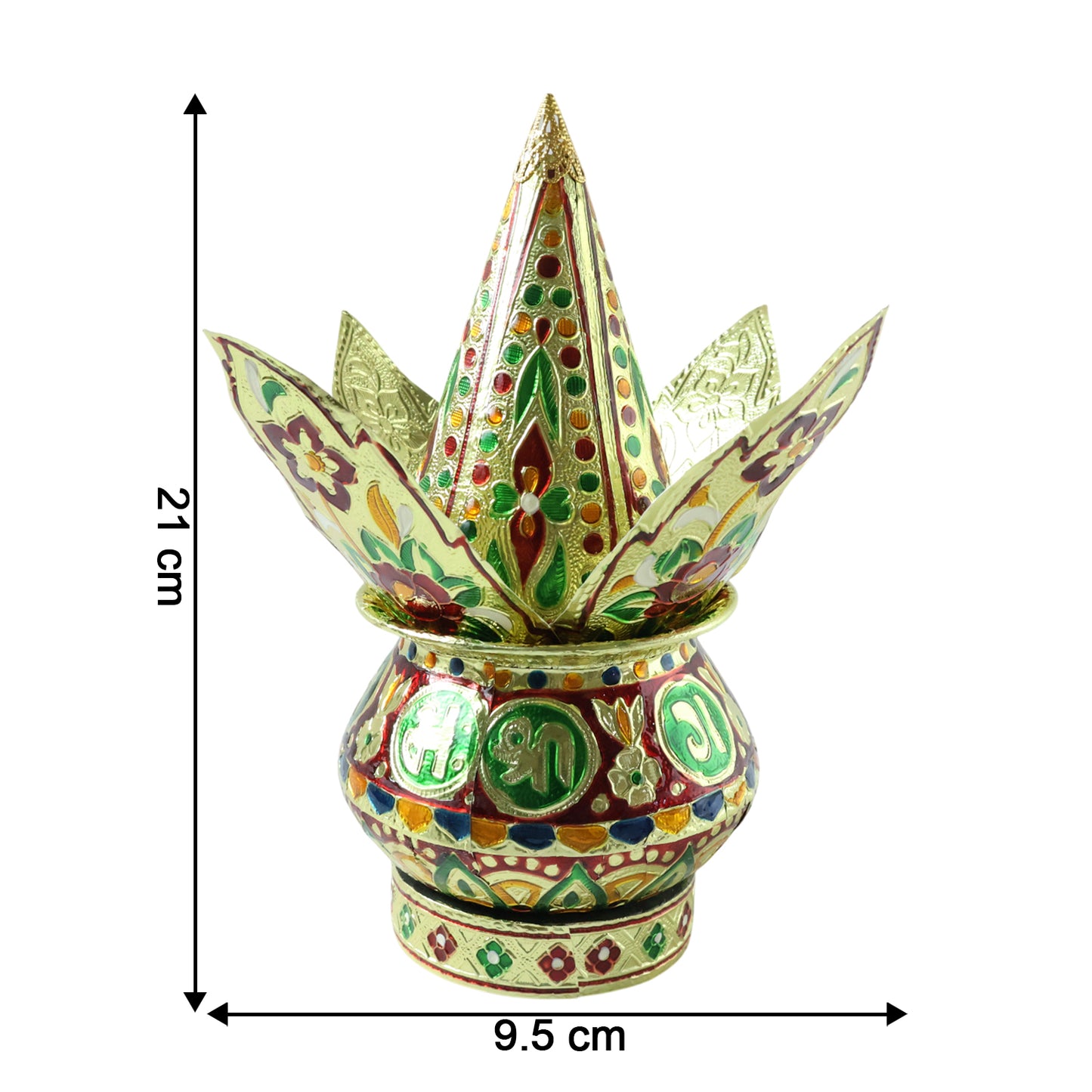 Decorative Pooja Kalash Set with Lotus Crown - 1 Set for Auspicious Occasions - Happy Price - Image 5