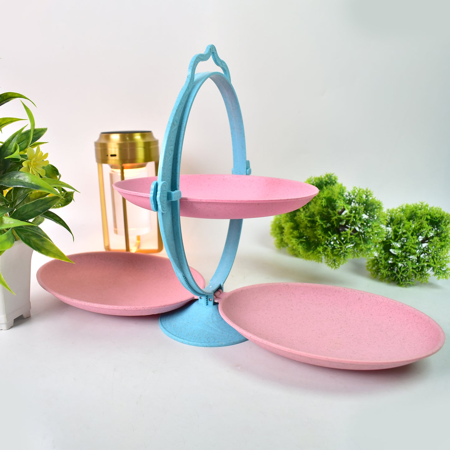 Foldable Fruit Plate Candy Dish  Multi Use Mirror Shape Dried Fruit Tray (1 Set) - Happy Price - Image 6