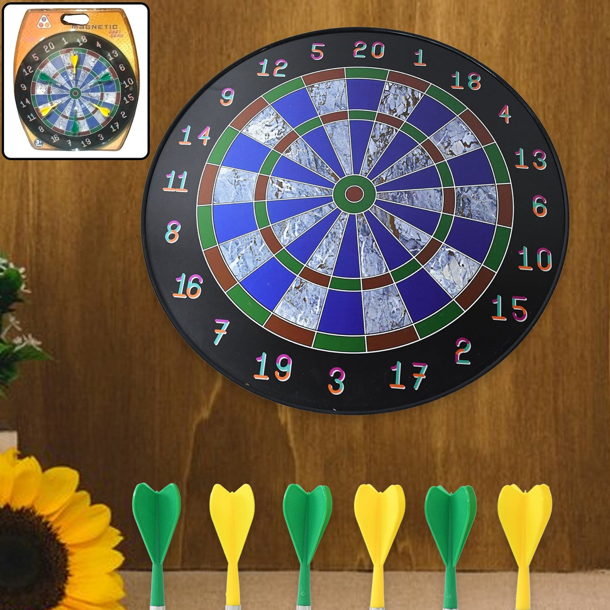 Magnetic Dart Board Game Set With 6 Safe Darts For Kids  Adults - Happy Price - Image 1