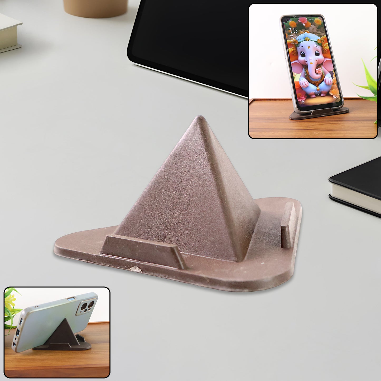 Pyramid Brown Mobile Stand with 3 Viewing Angles - Happy Price - Image 7
