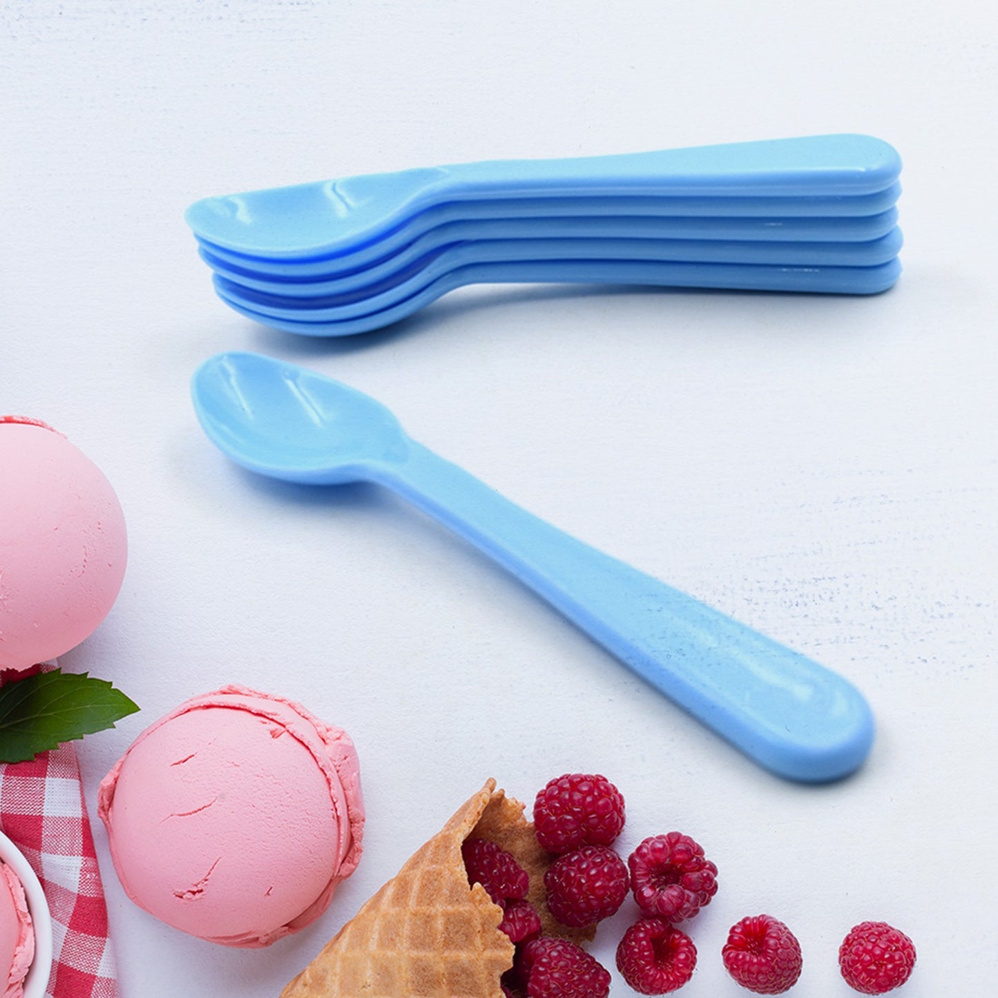 Food Plastic Spoon Set Plastic Table Spoon Set Plastic Tea Spoon Coffee With Abs Plastic Heat-resistant Spoon (6 Pc Set ) - Happy Price - Image 3