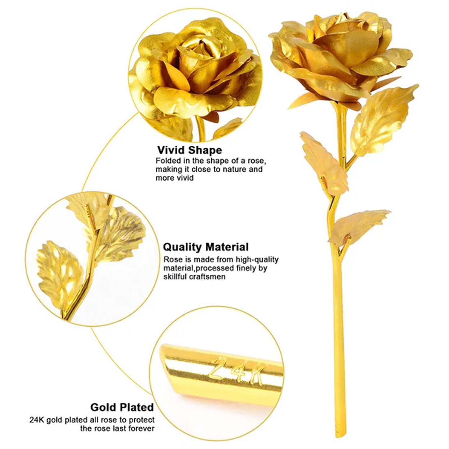 Golden Rose  Necklace Set Perfect Gift Set - Happy Price - Image 4