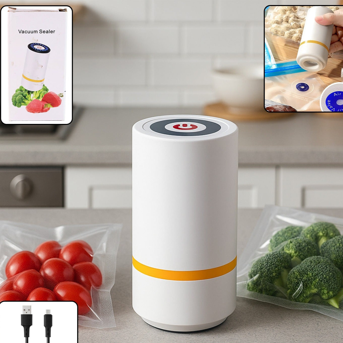 Portable Usb Rechargeable Vacuum Sealer Machine (1 Pc) - Happy Price - Image 1