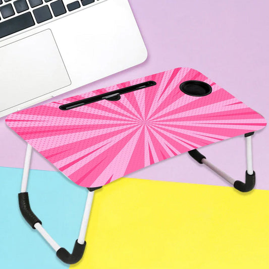 Barbie Design Foldable Bed Study Table Portable Multifunction Laptop Table Lapdesk For Children Bed Foldable Table Work Office Home With Tablet Slot  Cup Holder - Happy Price - Image 1