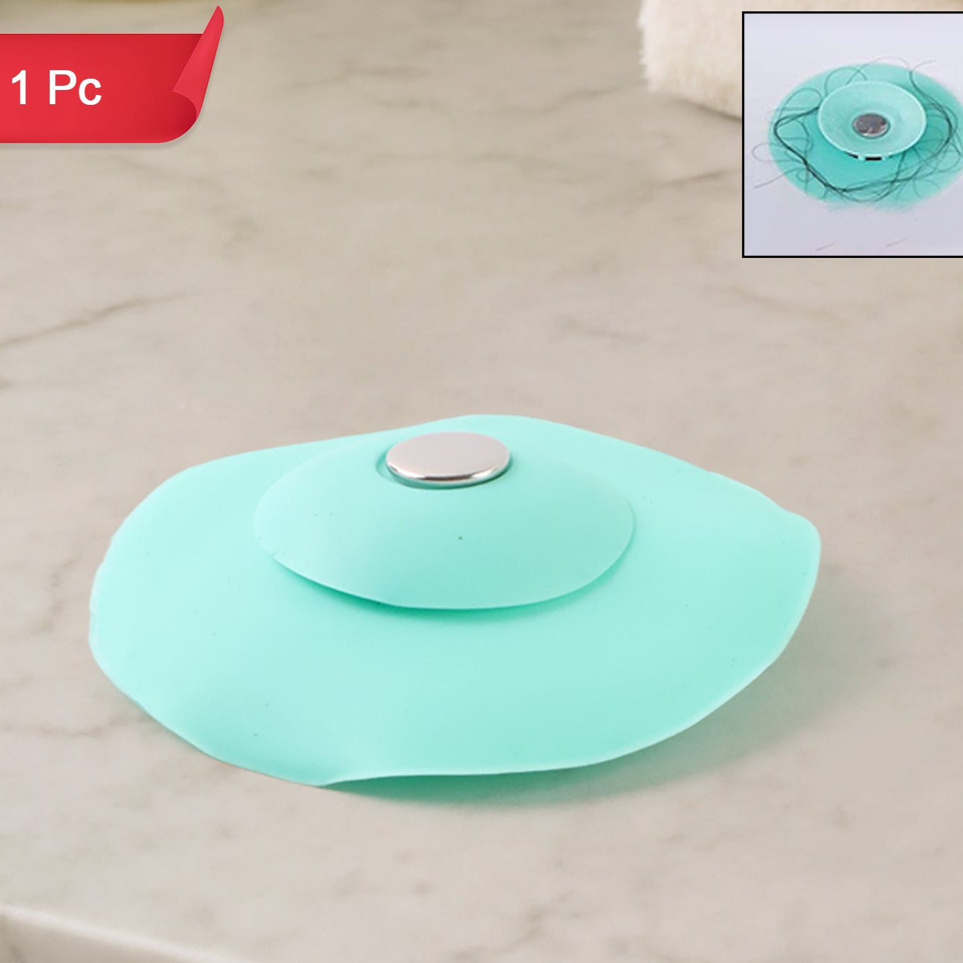 Creative 2-in-1 Light Green Silicone Sewer Sink Sealer Cover Drainer (Multicolour) - Happy Price - Image 1