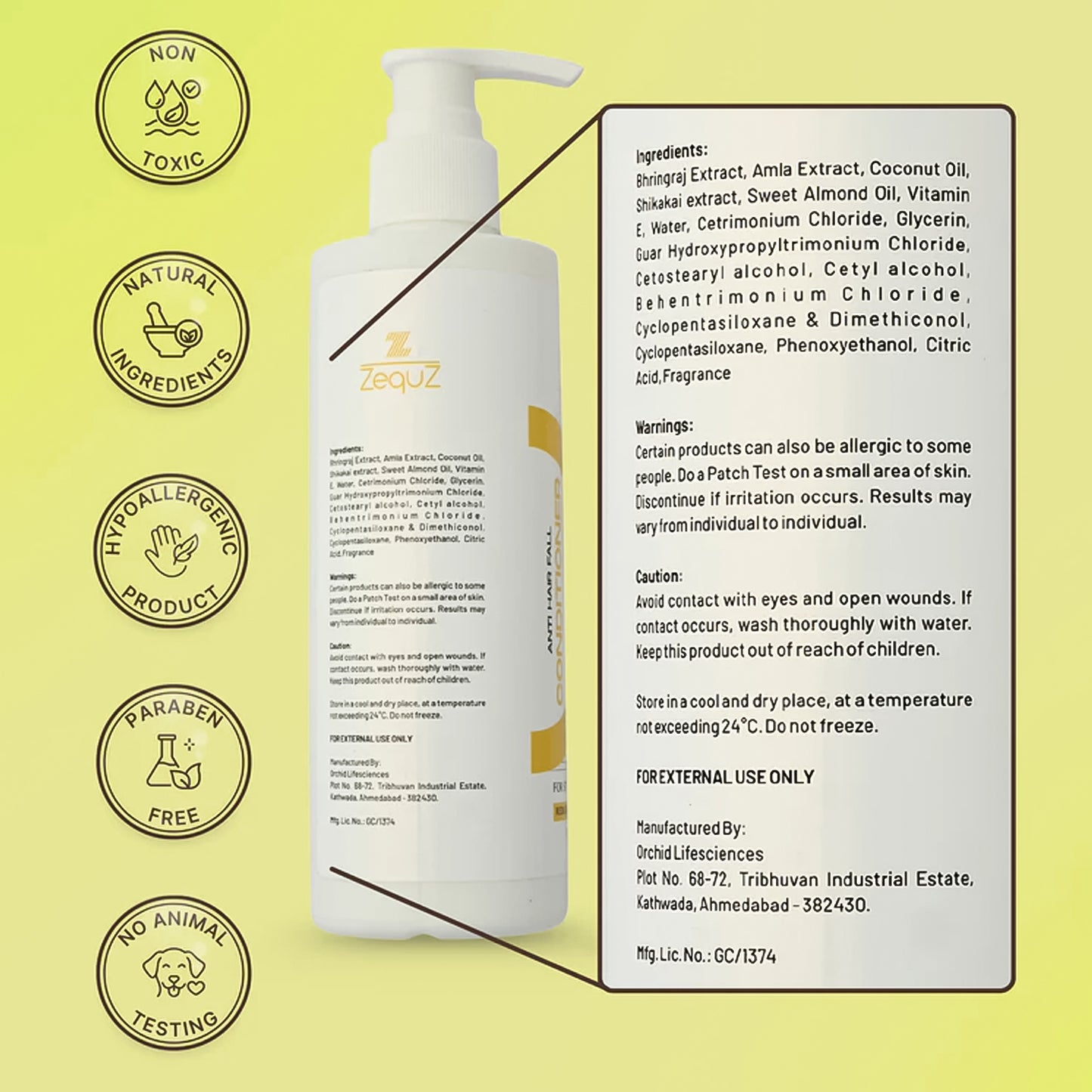 Zequz Anti Hair Fall Conditioner - 250 ML Bottle for Stronger, Smoother Hair - Happy Price - Image 3