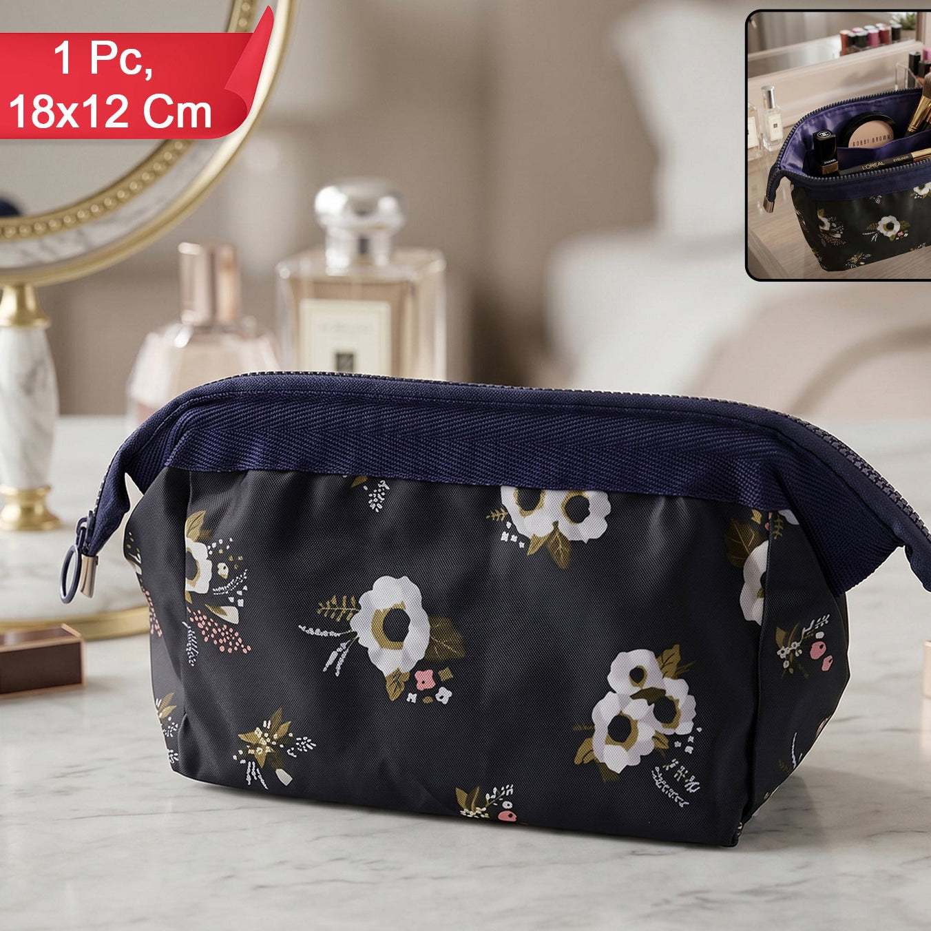 Stylish Multipurpose Cosmetic Storage Pouch Bag (1  Pc 18x12 Cm)