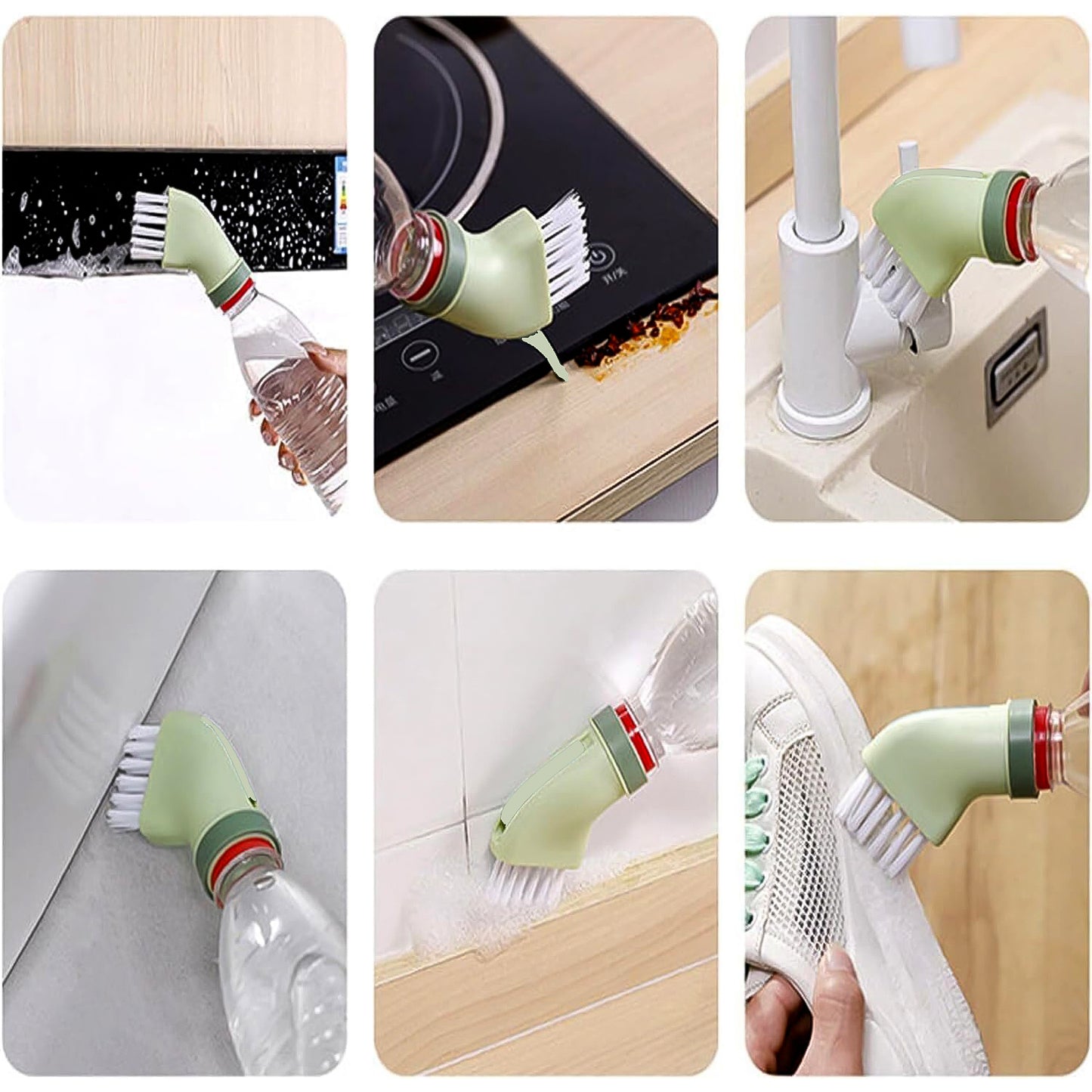 Multipurpose Bottle-connectable Cleaning Brush With Built-in Scraper (1 Pc) - Happy Price - Image 6