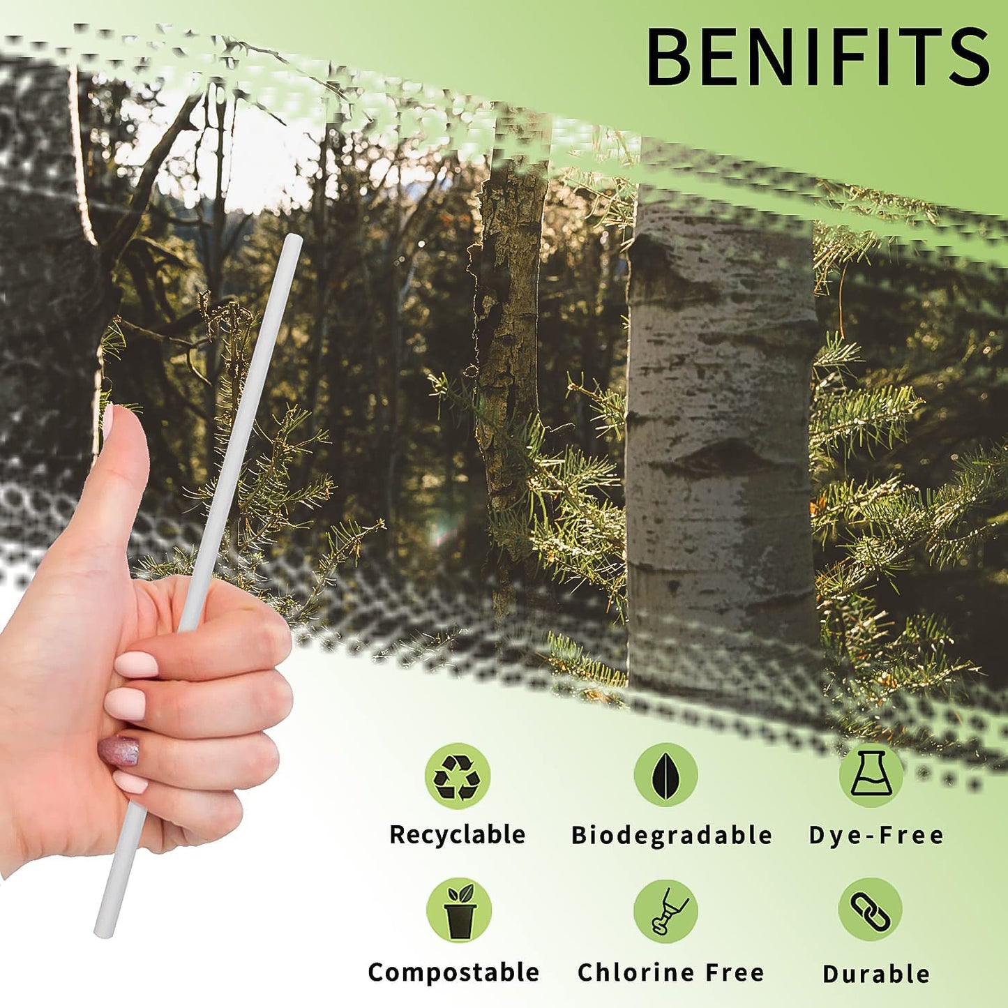 Plain Paper Drinking Straws - 6mm Diameter, 200mm Length, 50 Pcs Pack - Happy Price - Image 4