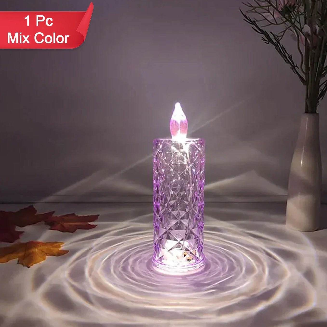 Crystal LED Candle Light Lamp - Multicolor (1 Pc) - Happy Price - Image 1